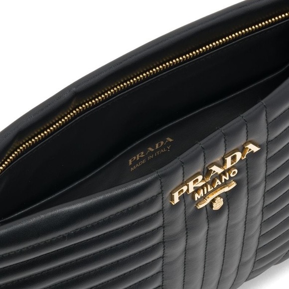 🔥 New Authentic Prada Diagram Navy Clutch 🔥 - Picture 10 of 11